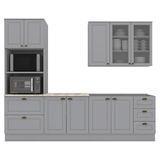Cozinha Modulada 5 Pecas 272 Cm Ce377 Americana Cinza Calcare Henn Cinza Calcare