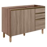 Balcao Para Pia 2p 3g 120cm Mdf Kali 16417 Carvalho Toq Carvalho Toq Nicioli Carvalho Toq Carvalho Toq
