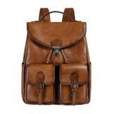 Mochila Coolcy Vintage De Couro Genuíno Para Mulheres Marrom