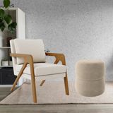 Kit Poltrona E Puff Decorativo Luxo Sala Escritório Dora