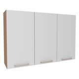 Armario Aereo 3 Portas 120 Cm Mdp Cz3109 Freijo Branco Tecno Mobili Freijo Branco