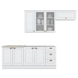 Cozinha Modulada 5 Pecas 280 Cm Ce379 Americana Branco Calcare Henn Branco Calcare