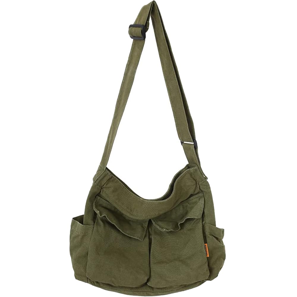 Bolsa Messenger Yaucher Canvas Large Hobo Crossbody Feminina Masculina