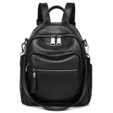Mochila Wesccimo De Couro Genuíno Preta Para Mulheres