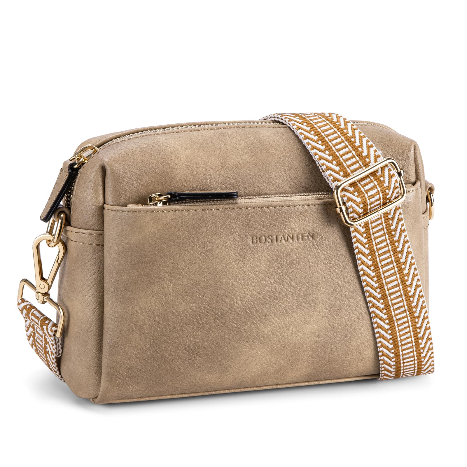 Bolsa Tiracolo Bostanten Pequena Para Celular Com Zíper Triplo