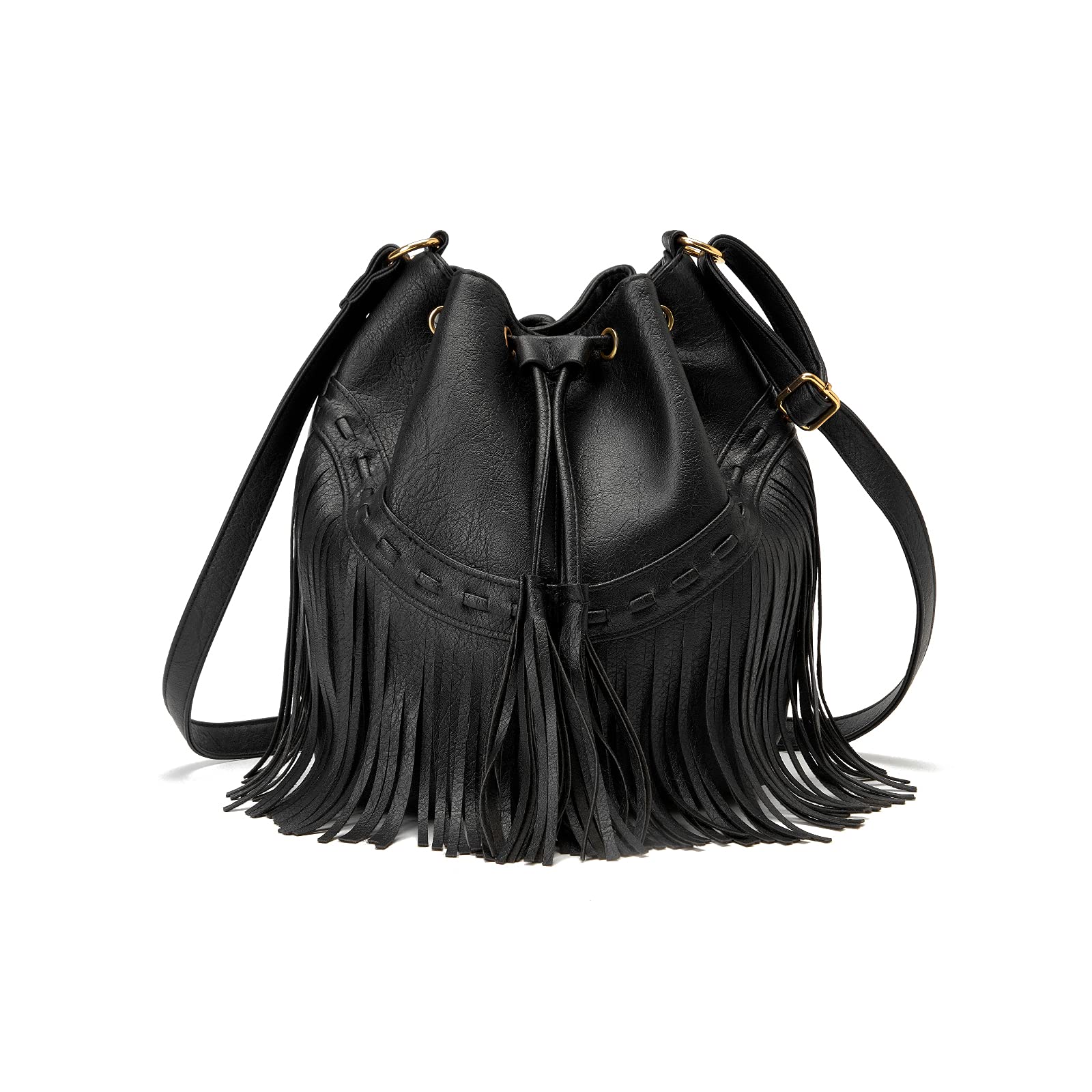 Bucket Bag Gladdon Leather Black Para Mulheres