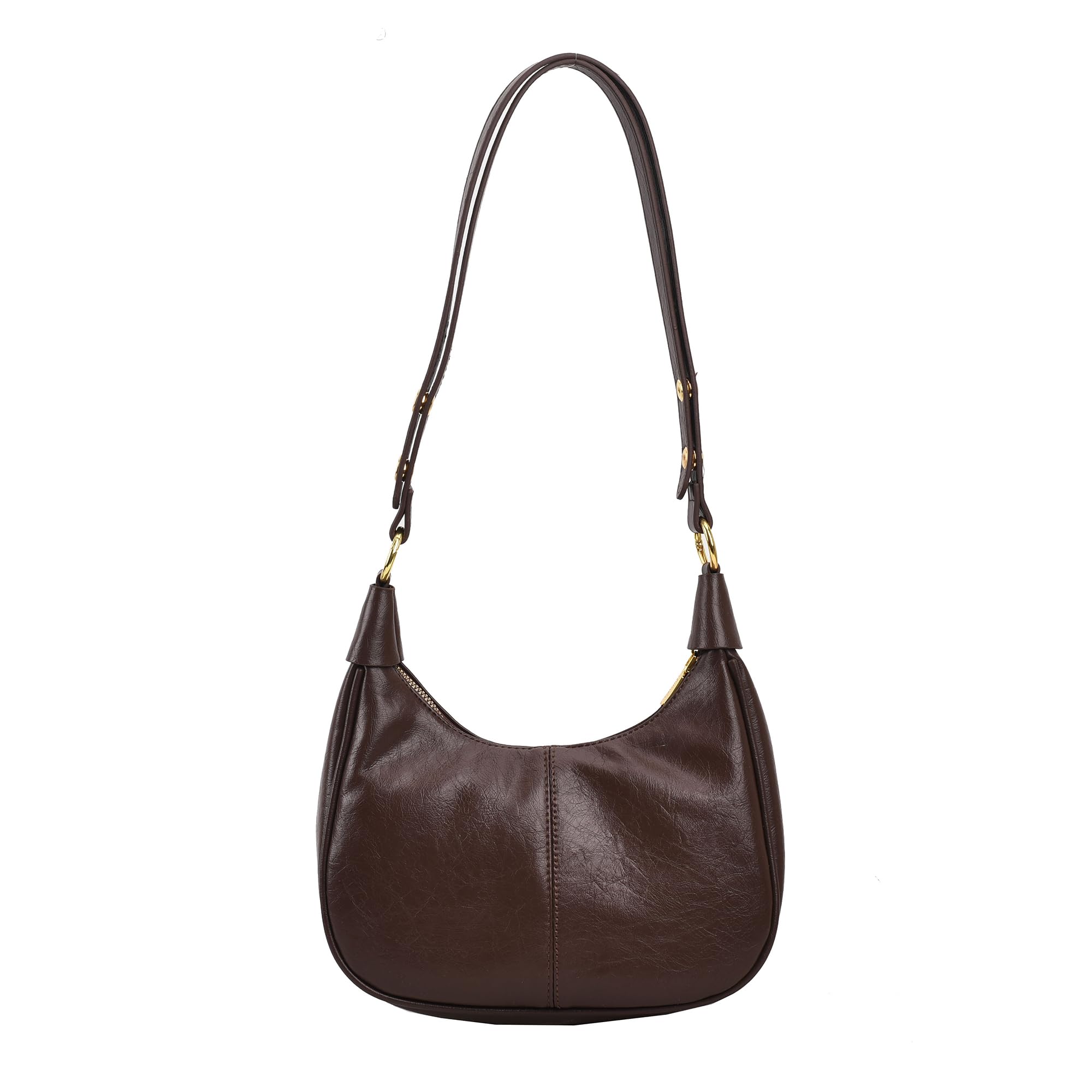 Bolsa De Ombro Jyg Small Hobo Para Mulheres Retro Crescent Coffee