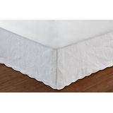 Saia De Cama Greenland Home Paisley Acolchoada King Size Branca