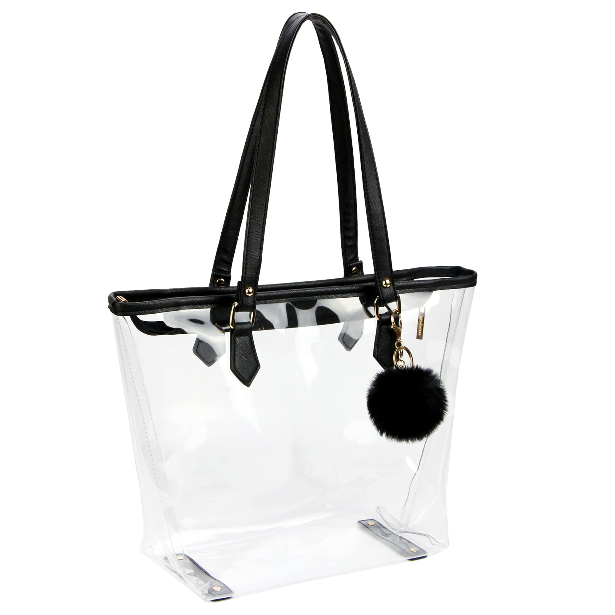 Bolsa De Ombro Micom Large Clear Bag Transparente Preta