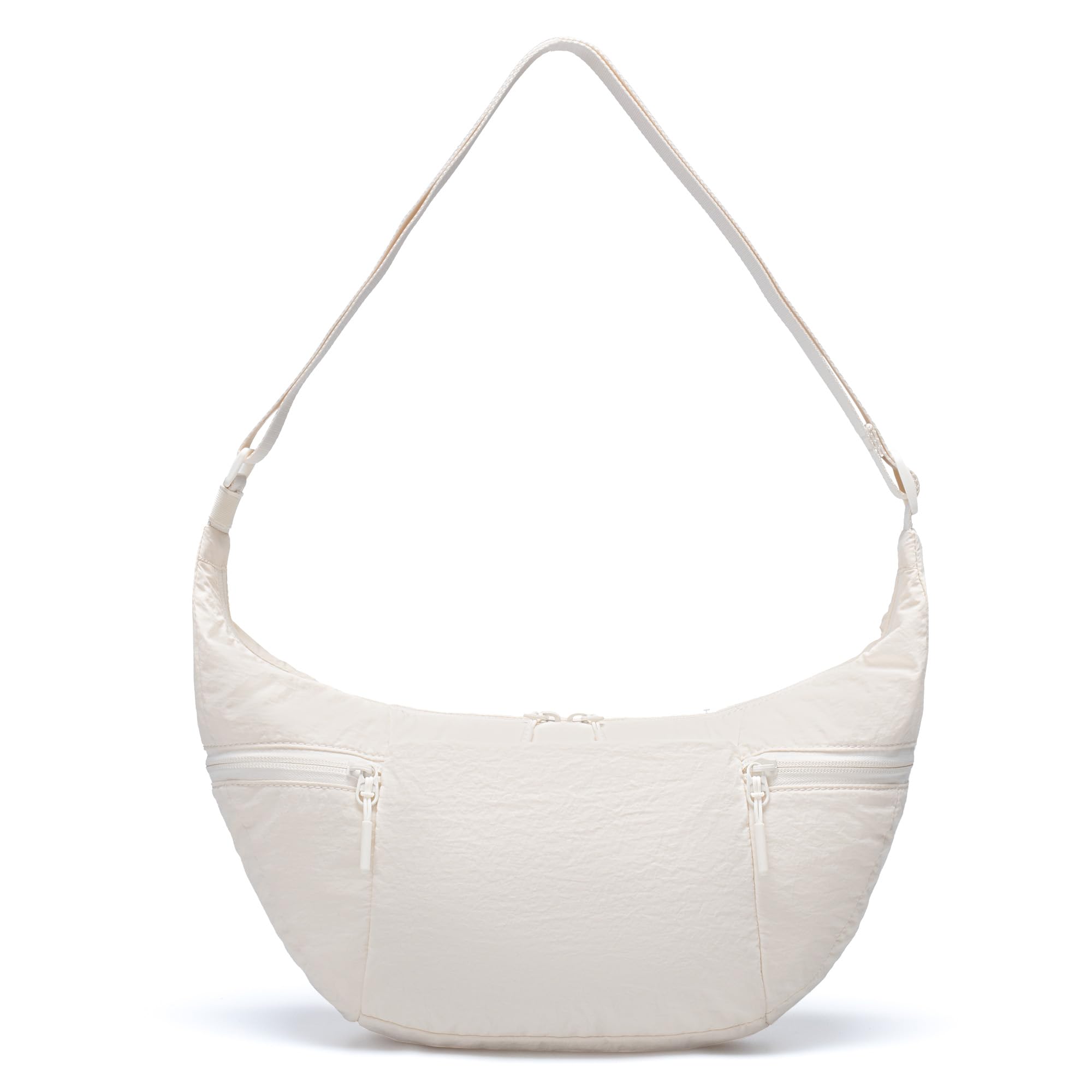Bolsa Tiracolo Vonal Nylon Crescent Medium Para Mulheres Bege