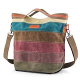 Bolsa Snug Star Canvas Listrada Multicolorida Para Mulheres
