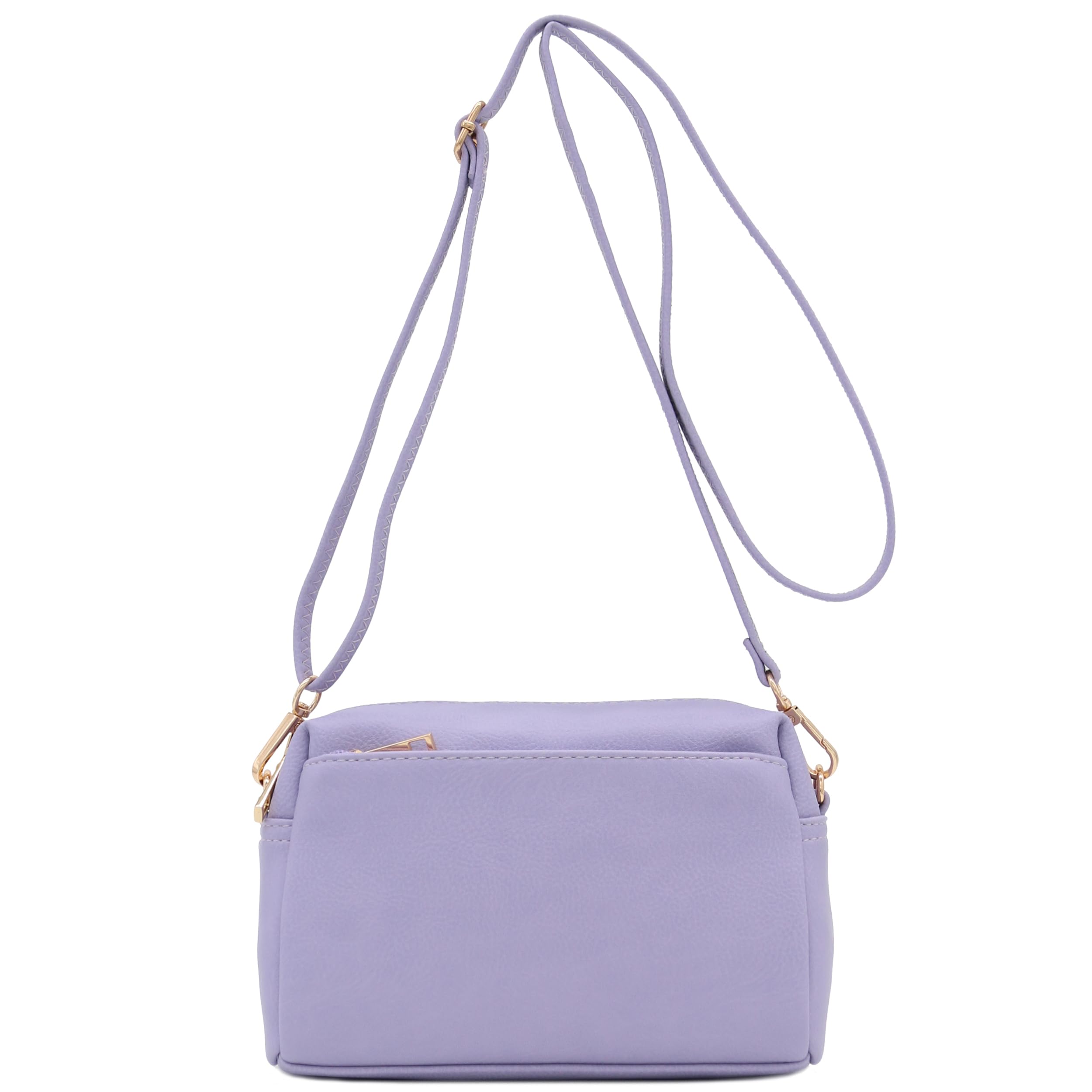 Bolsa Tiracolo Fashionpuzzle Com Zíper Triplo, Lavanda Pequena