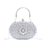 Bolsa Crystal Clutch Lanpet Rhinestone Evening Bag Silver