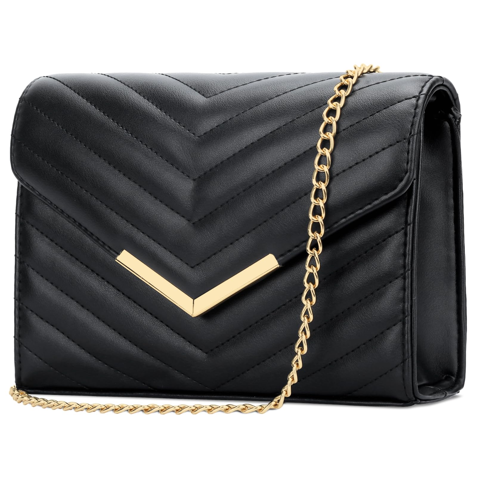 Bolsa Embreagem Feminina Kkxiu, Envelope Formal De Couro Vegano, Preta