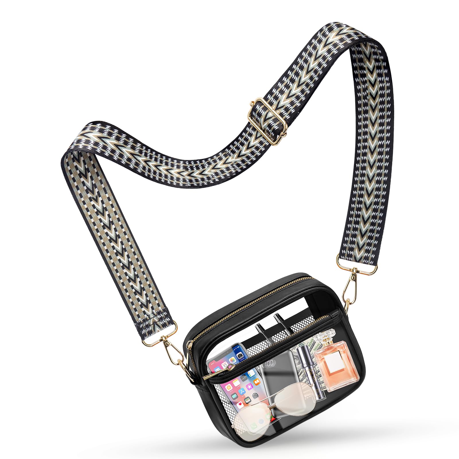 Bolsa Transparente Ketiee Stadium Aprovada Para Mulheres Com Bolso Frontal