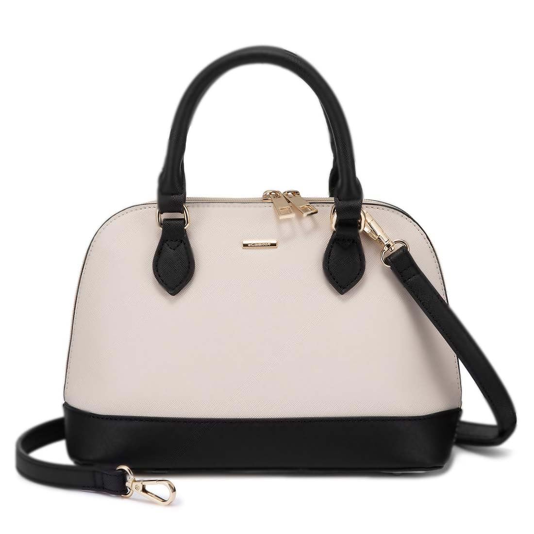 Bolsa Tiracolo Lovevook Classic Com Zíper Duplo, Alça Preta E Bege