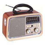 Radio Bluetooth Usb Tf Com Lanterna Marrom - Altomex