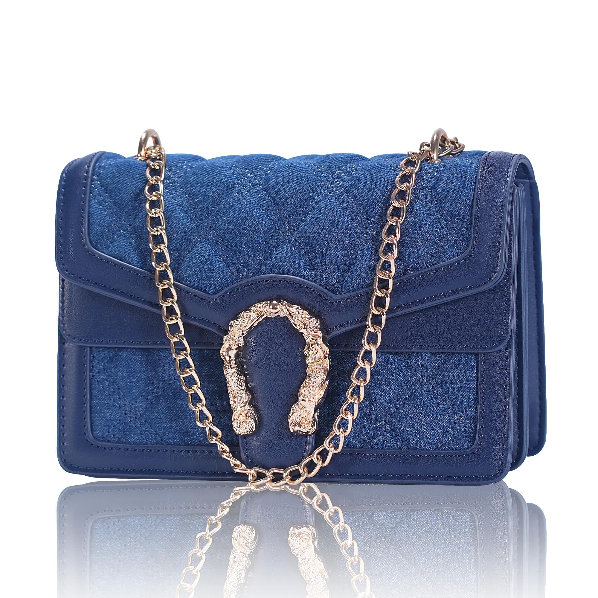 Bolsa De Ombro Aiqudou Acolchoada, Tiracolo, Jeans Pequeno Para Mulheres