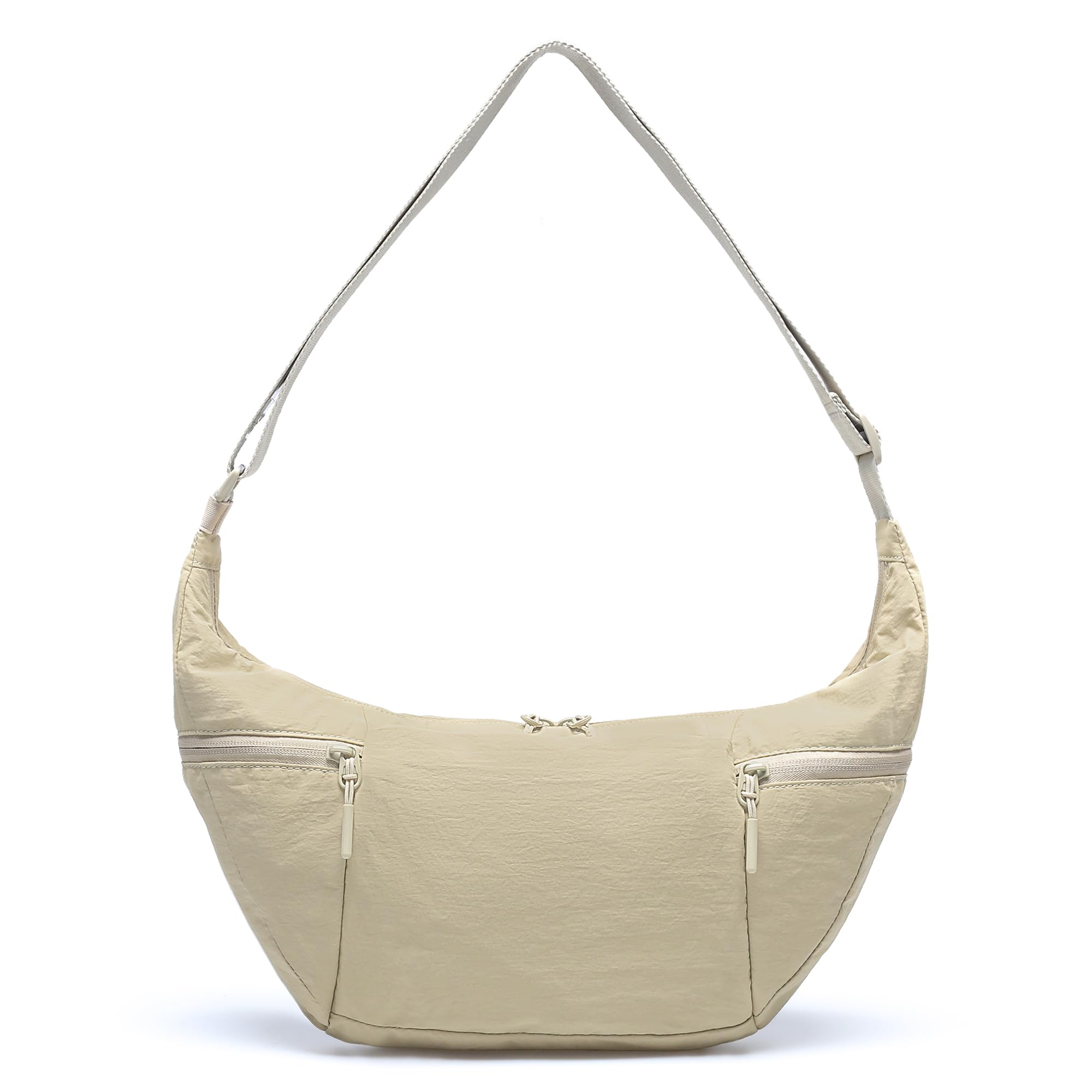 Bolsa Tiracolo Vonal Nylon Crescent Medium Para Mulheres Cáqui