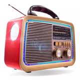 Radio Bluetooth Usb Tf Com Lanterna Vermelho - Altomex