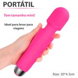Massageador Varinha Mágica Corporal 3hs Lítio Usb Pink Idoo