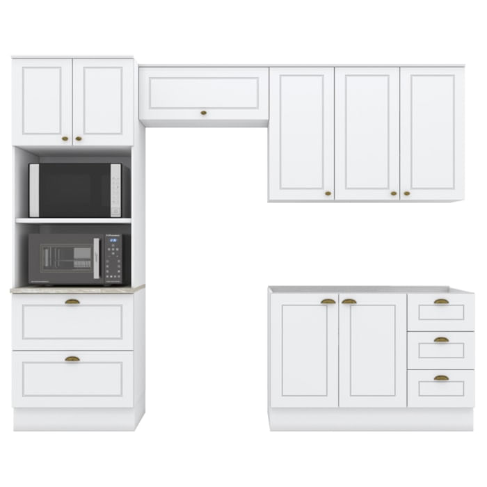 Cozinha Modulada 4 Pecas 272 Cm Ce373 Americana Branco Calcare Henn