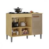 Balcão Para Cooktop 5 Bocas E Forno Madri Wood E Reflecta Atualle