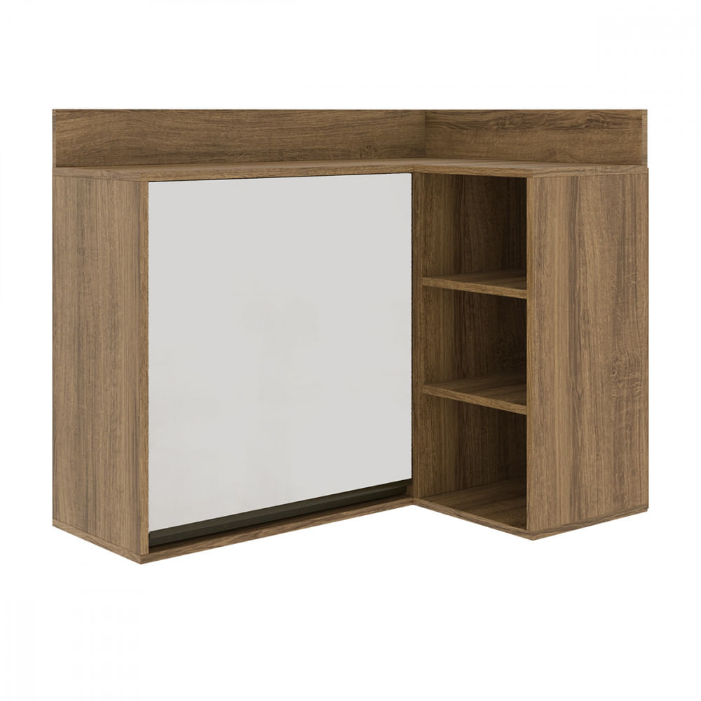 Armario Aéreo De Canto Confort Com Nicho Cinamomo Off White Batrol