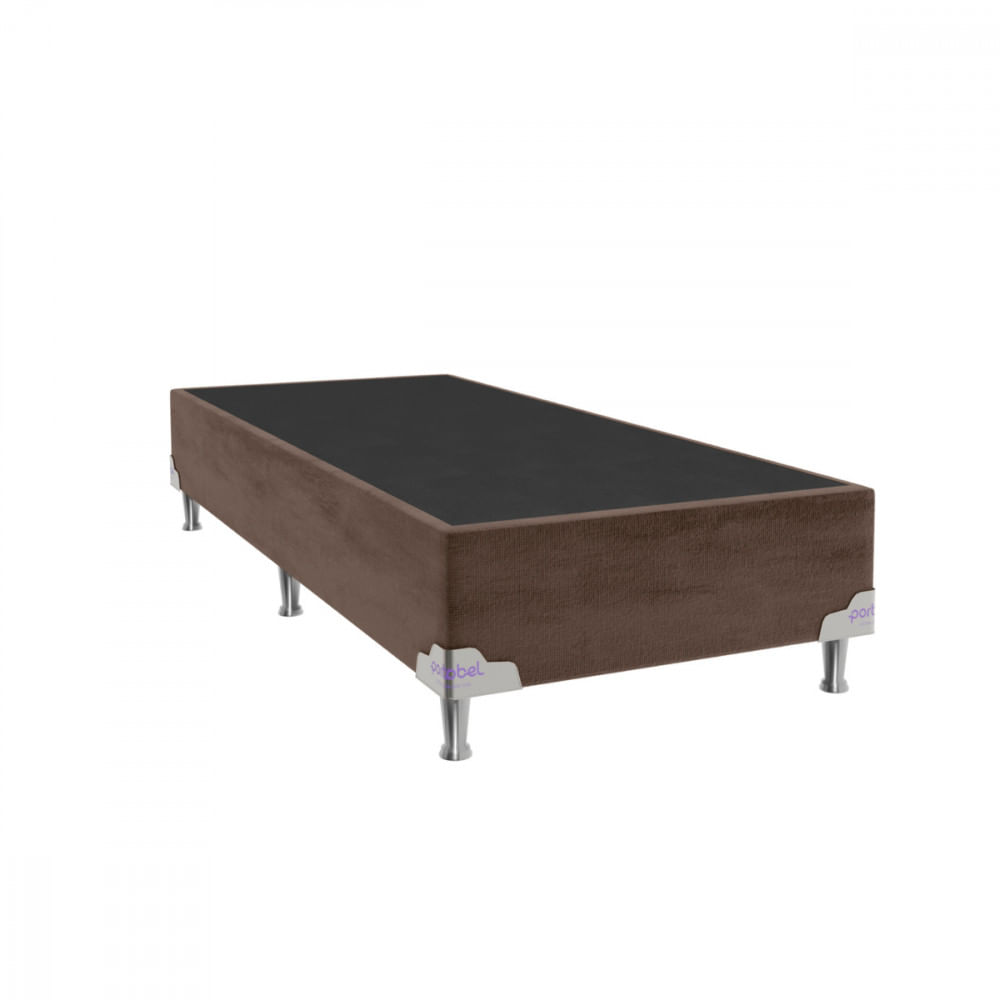 Base Para Cama Box De Solteiro 88x188x28 Sued Marrom Portobel