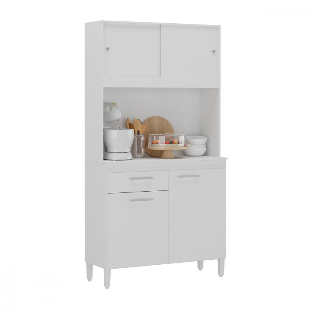 Cozinha Compacta Ceara 4 Portas 1 Gaveta Branco Atualle