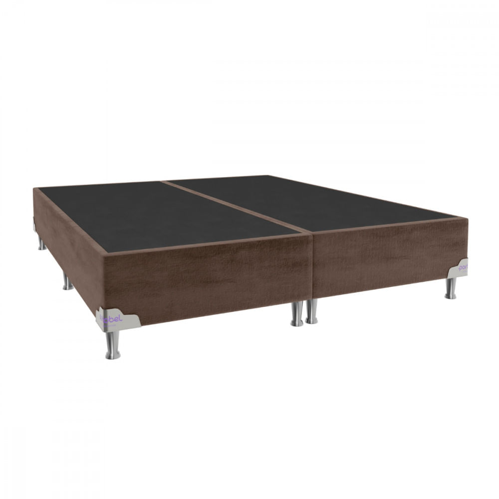 Base Para Cama Box Queen 158x198x28 Sued Marrom Portobel
