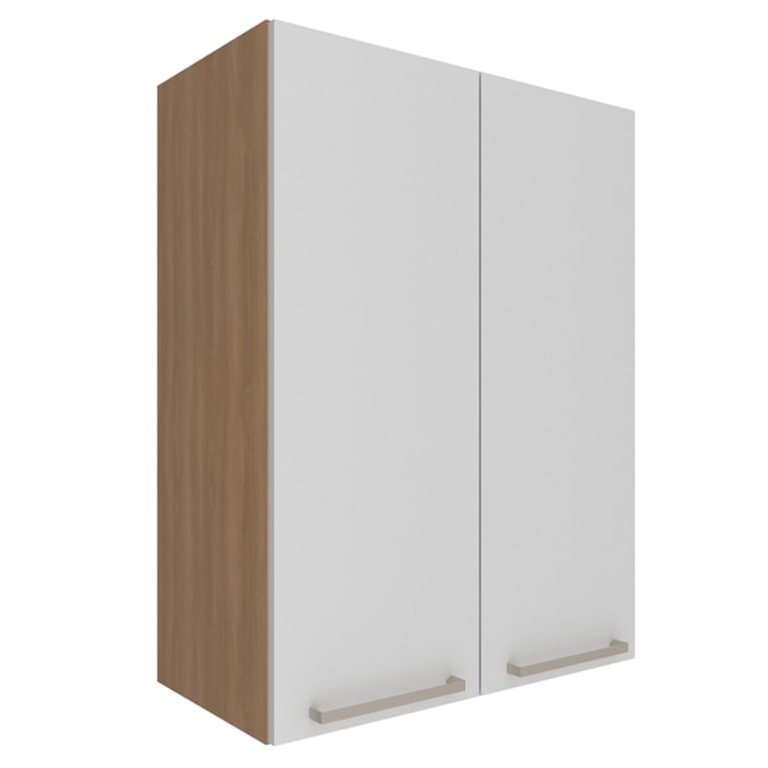 Armario Aereo 2 Portas 60 Cm Mdp Cz3141 Freijo Branco Tecno Mobili