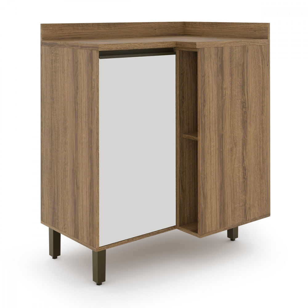 Balcão De Canto Confort Com Nicho Cinamomo Off White Batrol