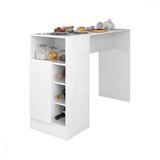 Bancada Gourmet Com Nicho 1 Porta Branco Atualle