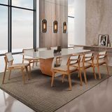 Sala De Jantar Mesa Ellis Com 8 Cadeiras Eva Premium Milano