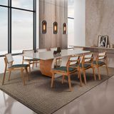 Sala De Jantar Mesa Ellis Com 8 Cadeiras Eva Premium Jade