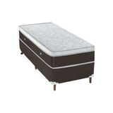Base E Colchao Solteiro Stylle Unico Molas Ensacadas 1,88 X 0,88 X 0,70 Branco - Marrom