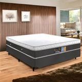 Base E Colchao Casal Pacific Firme Molas Ensacadas 1,88 X 1,38 X 0,74 Branco - Cinza
