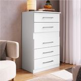 Cômoda Safira 5 Gavetas 95,7x62,8x40 Cm Branco