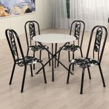 Conjunto Sala De Jantar Mesa Com 4 Cadeiras Fortaleza Preto / Branco