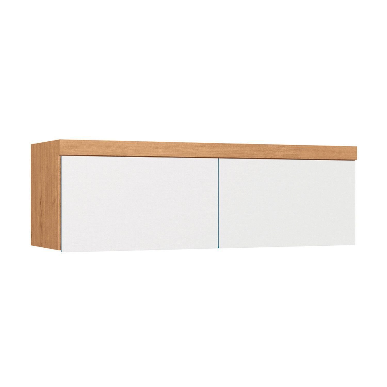 Armário Aéreo Modulado Casal 2 Portas Infinity Cedro/ Branco Line