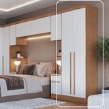 Guarda-roupa Modulado 2 Portas 3 Gavetas Com Prateleiras Infinity Cedro/branco Line