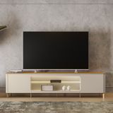 Rack Para Tv 84 Polegadas Com Led Santorini Tauari/off White Fosco