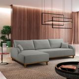 Sofá Mercúrio 4 Lugares Com Chaise Lado Esquerdo 300cm Cinza