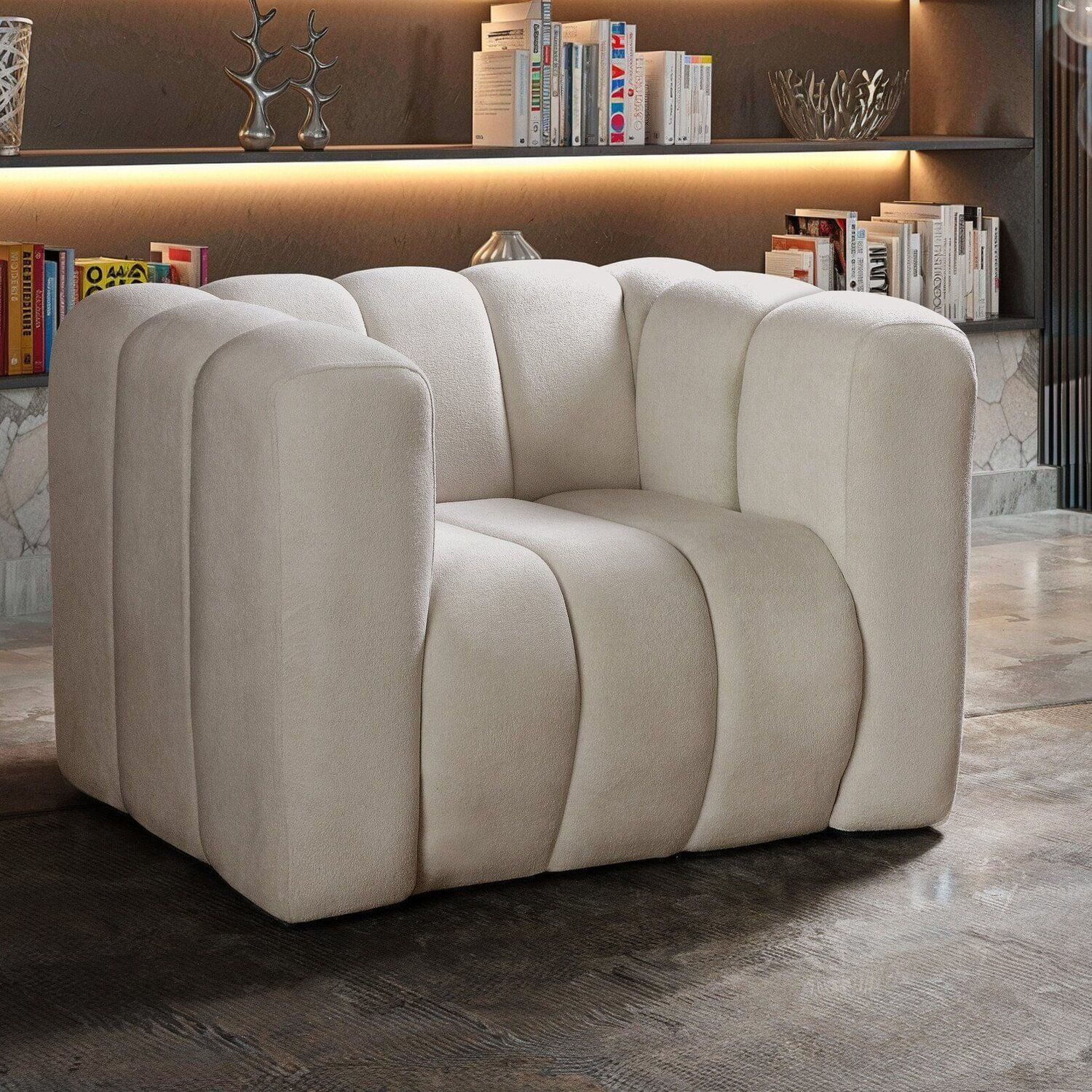 Poltrona Mona Decorativa Retrô Moderna Sala De Estar Marrom