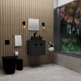 Gabinete Para Banheiro Com Cuba 51cm Em Mdf Preto