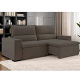 Sofá 3 Lugares Retrátil E Reclinável 220cm Belize Marrom
