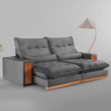 Sofá Retrátil E Reclinável 3 Lugares 250cm Santorini Cinza