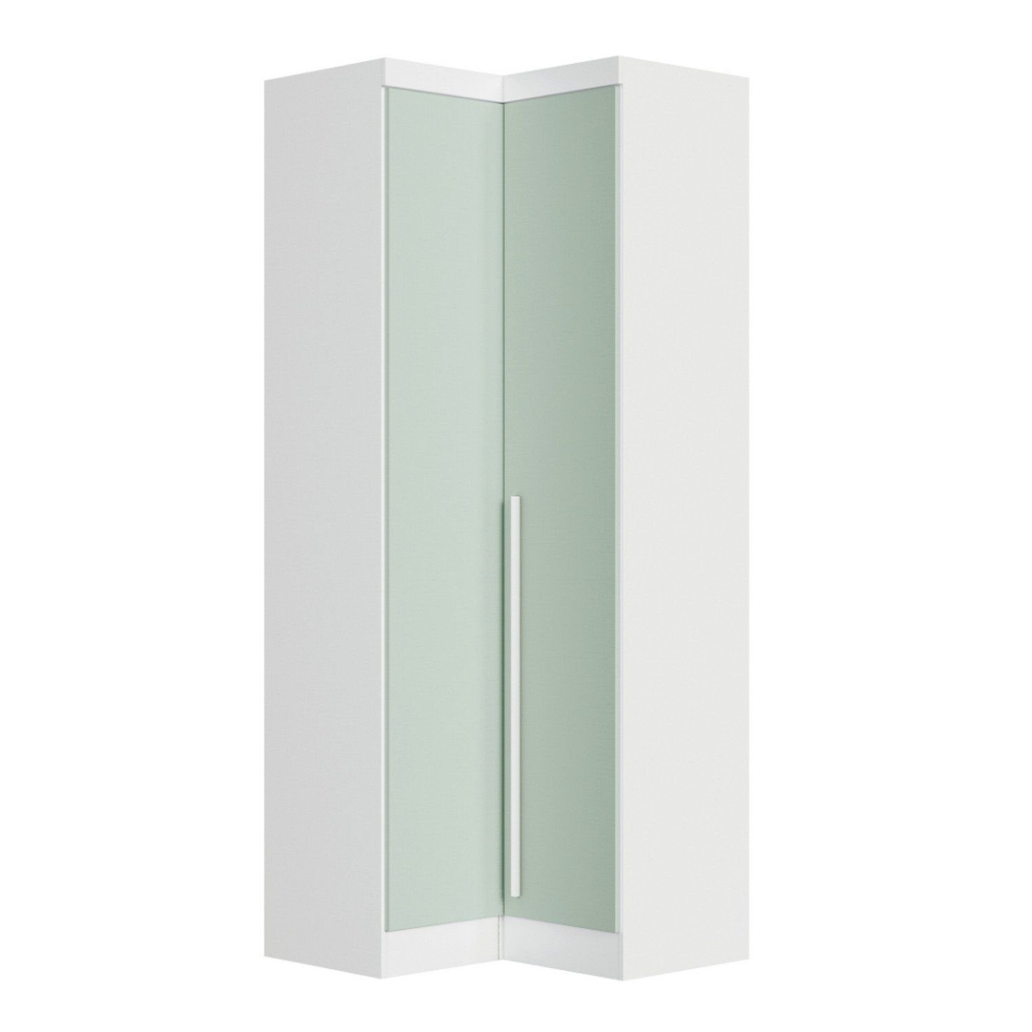 Móveis Para Quarto Módulo Canto Reto 2 Porta Infinity Branco Line/ Pistache Line
