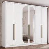 Guarda-roupa Casal Nova York Prime 6 Portas Com Amortecimento 6 Gavetas Com Usinagem Expresso Móveis Branco